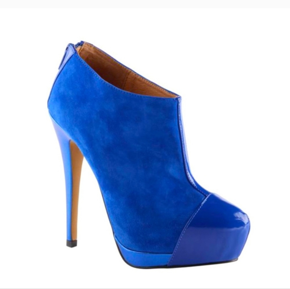 Aldo Korsen Booties Cobalt Blue Suede Stiletto 7